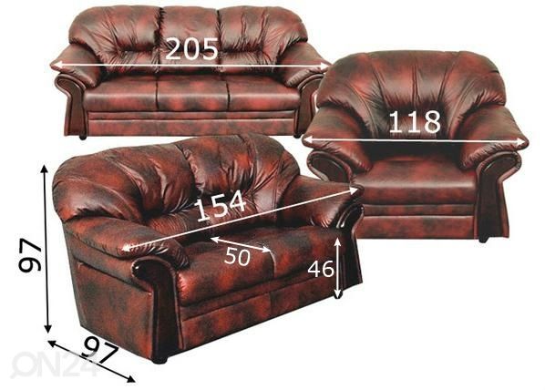 Diivanikomplekt mõõdud