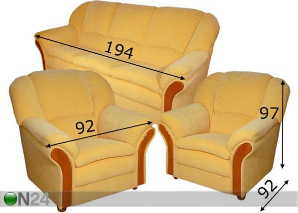Diivanikomplekt 3+1+1 mõõdud