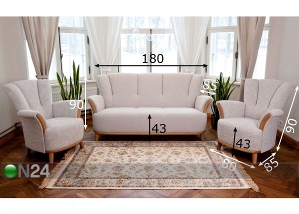 Diivanikomplekt Amalia 3+1+1 mõõdud