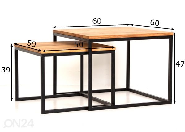Diivanilaua komplekt mõõdud