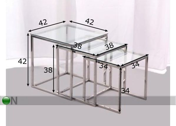 Diivanilaua komplekt Jade, 3 tk mõõdud