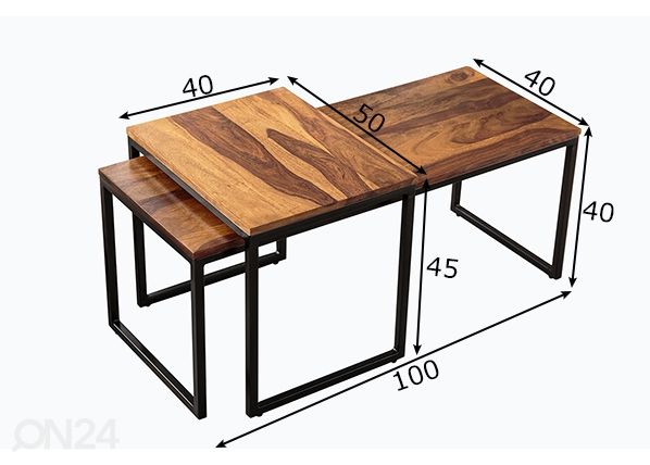 Diivanilauad Elements, 2 tk mõõdud