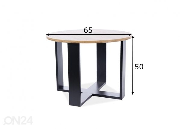 Diivanilaud Ø 65 cm mõõdud