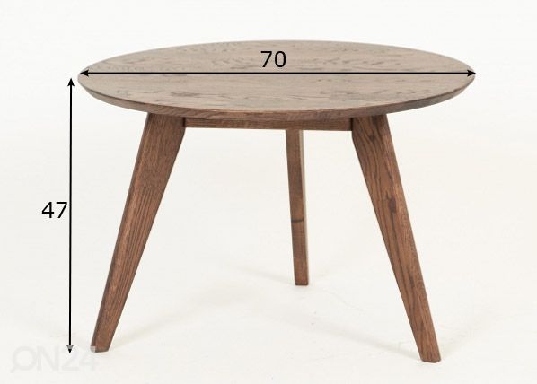 Diivanilaud Ø 70 cm mõõdud