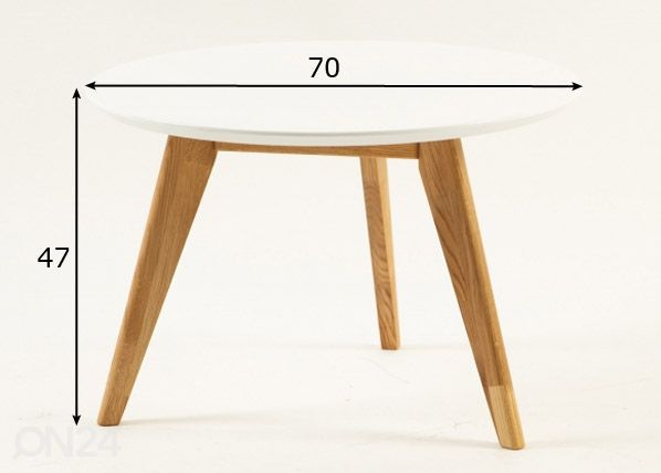 Diivanilaud Ø 70 cm mõõdud