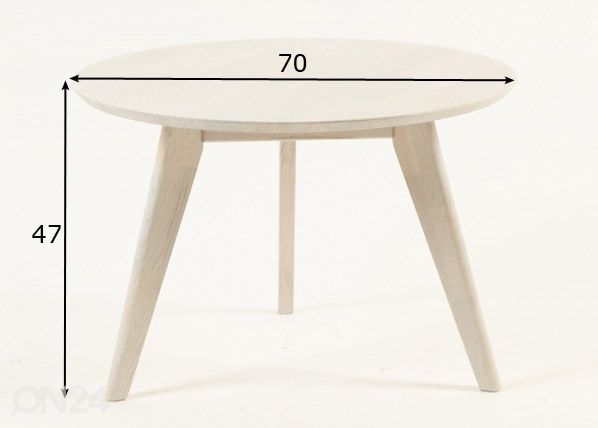 Diivanilaud Ø 70 cm mõõdud