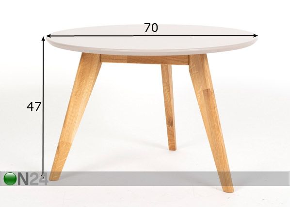 Diivanilaud Ø 70 cm mõõdud