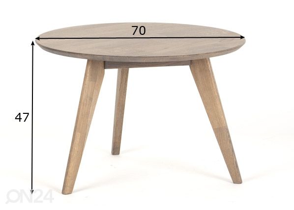 Diivanilaud Ø 70 cm mõõdud