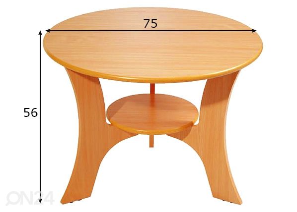 Diivanilaud Ø 75 cm mõõdud