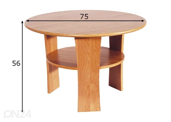 Diivanilaud Ø 75 cm mõõdud