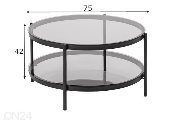 Diivanilaud Ø 75 cm mõõdud
