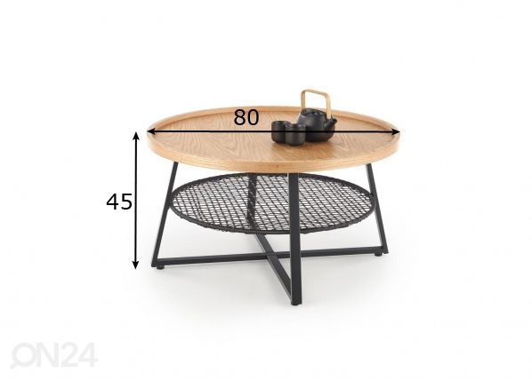 Diivanilaud Ø 80 cm mõõdud