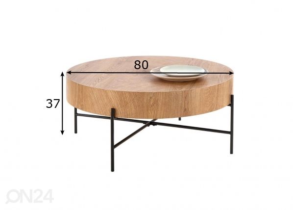 Diivanilaud Ø 80 cm mõõdud