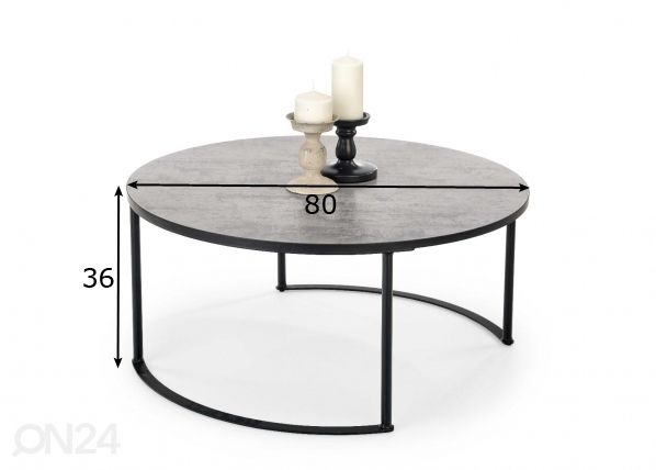 Diivanilaud Ø 80 cm mõõdud