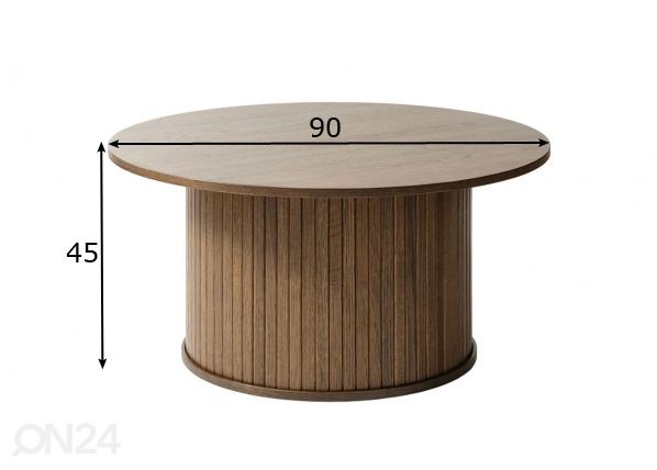 Diivanilaud Ø 90 cm mõõdud