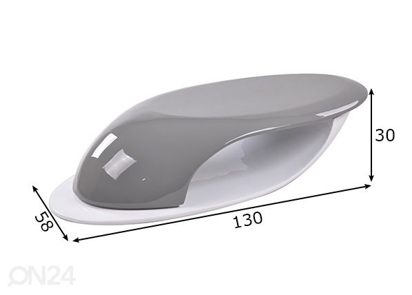 Diivanilaud 130 cm, hall/vslge mõõdud