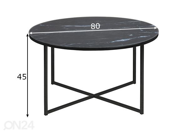 Diivanilaud Alex Ø 80 cm mõõdud