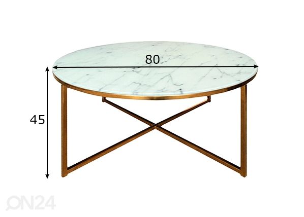 Diivanilaud Alex Ø 80 cm mõõdud