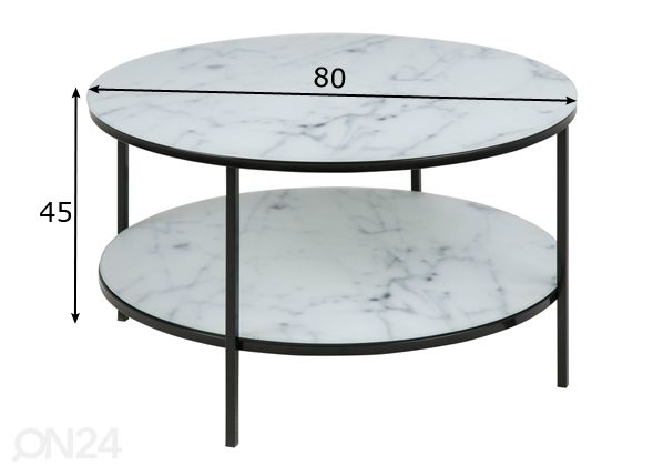 Diivanilaud Alex Ø 80 cm mõõdud