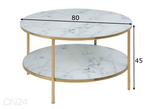 Diivanilaud Alex Ø 80 cm mõõdud