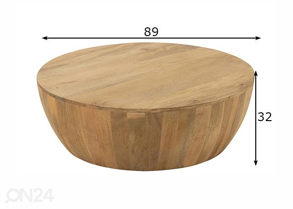 Diivanilaud Camille Ø 89 cm mõõdud