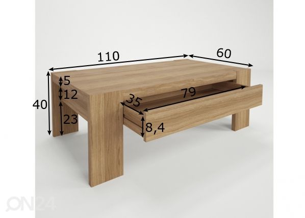 Diivanilaud Camton 110x60 cm mõõdud