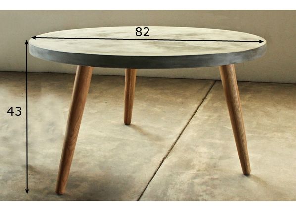Diivanilaud Cement Ø 82cm mõõdud