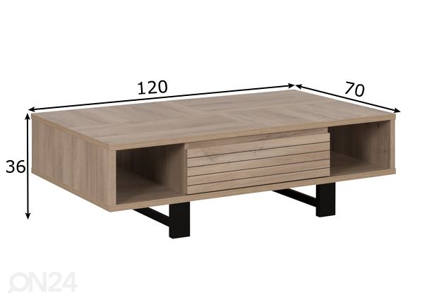 Diivanilaud Clay 120x70 cm mõõdud