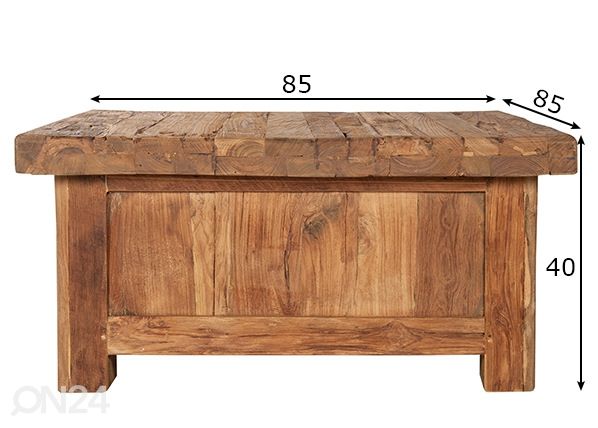 Diivanilaud Coral 85x85 cm mõõdud