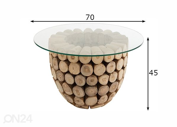 Diivanilaud Discs Ø 70 cm mõõdud