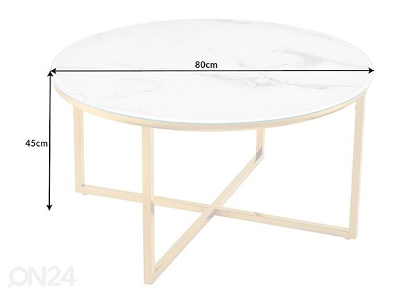 Diivanilaud Elegance Ø 80 cm mõõdud