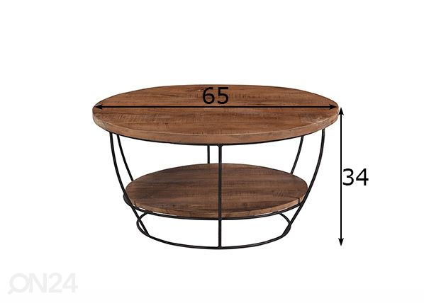 Diivanilaud Evan Ø 65 cm mõõdud