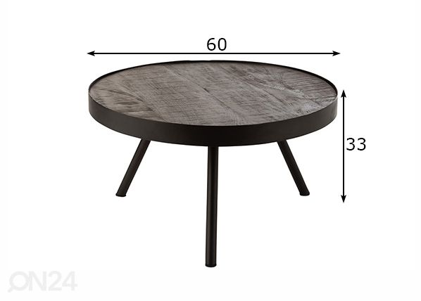 Diivanilaud Fien Ø 60 cm mõõdud