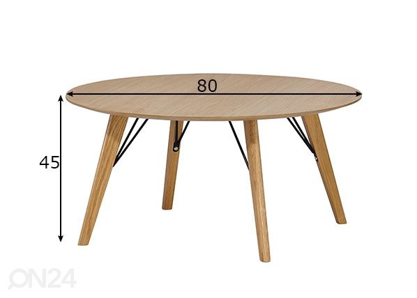 Diivanilaud Helena Ø 80 cm mõõdud