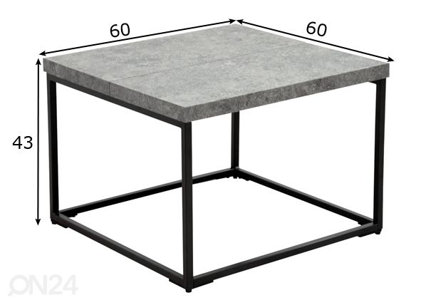 Diivanilaud Hillstone 60x60 cm mõõdud