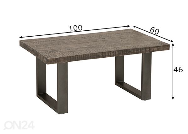 Diivanilaud Iron Craft mõõdud