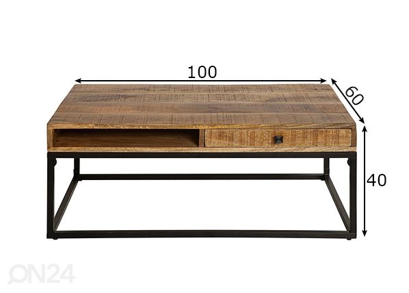 Diivanilaud Iron Craft mõõdud