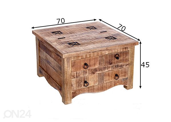 Diivanilaud Iron Craft mõõdud