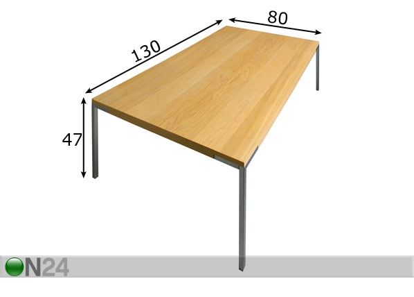 Diivanilaud Karin 47x130x80 cm mõõdud