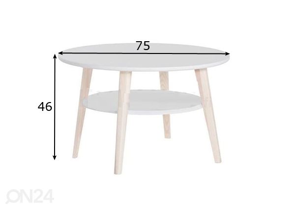 Diivanilaud Kodikas Ø 75 cm mõõdud