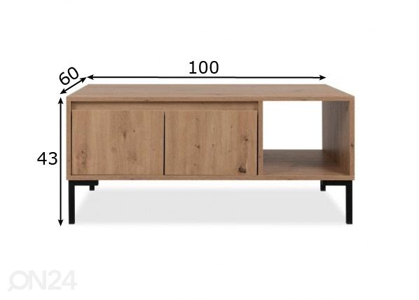 Diivanilaud Korsika 100x60 cm mõõdud