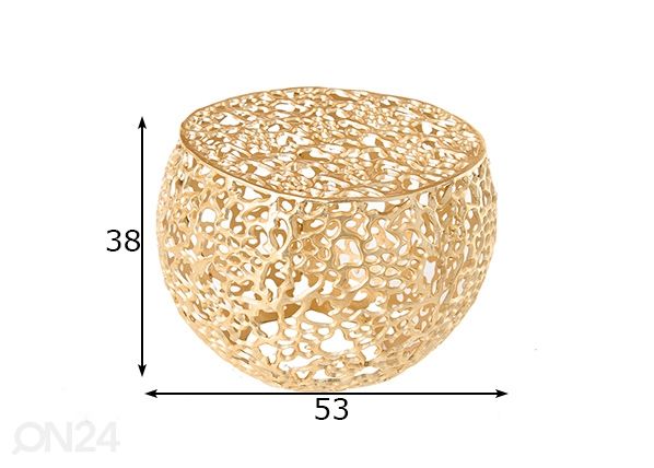Diivanilaud Leaf Ø 53 cm mõõdud