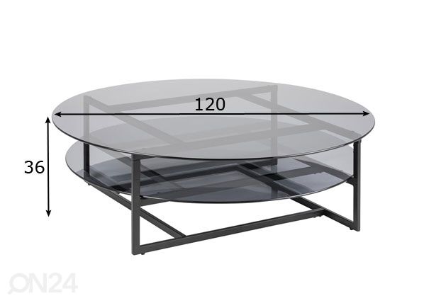 Diivanilaud Loke Ø 120 cm mõõdud
