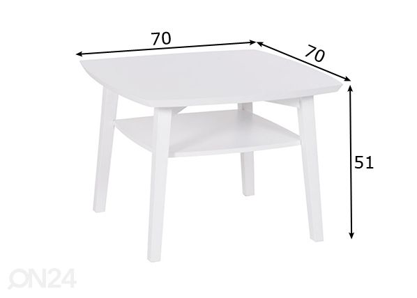 Diivanilaud Louhi 70x70 cm mõõdud
