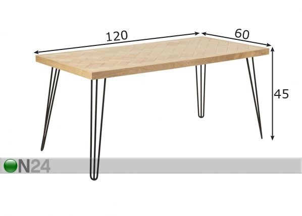 Diivanilaud Maidstone 60x120 cm mõõdud