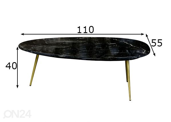 Diivanilaud Marble 110x55 cm mõõdud