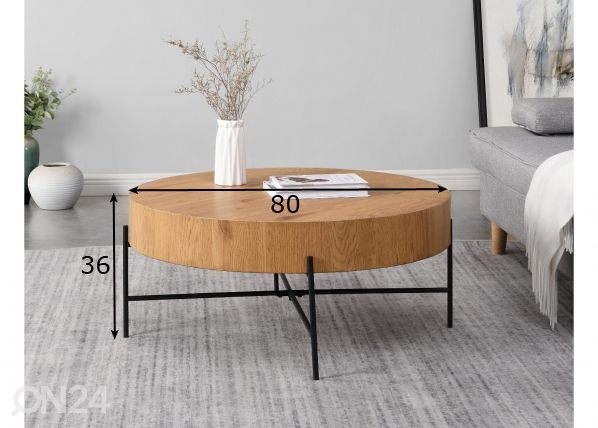 Diivanilaud Mason Ø 80 cm mõõdud