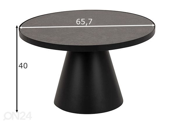 Diivanilaud Miami Ø65,7 cm mõõdud