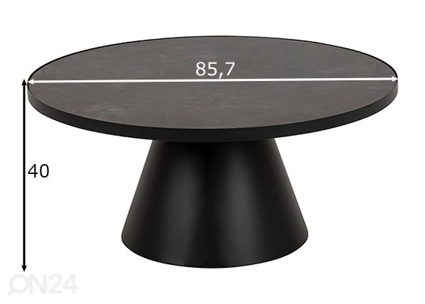Diivanilaud Miami Ø85,7 cm mõõdud