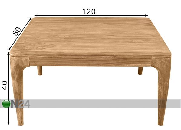 Diivanilaud Mid Century 120x80 cm mõõdud